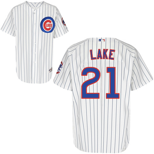 Junior Lake #21 MLB Jersey-Chicago Cubs Men's Authentic Home White Cool Base Baseball Jersey
